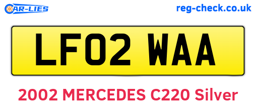 LF02WAA are the vehicle registration plates.