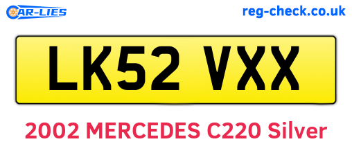 LK52VXX are the vehicle registration plates.