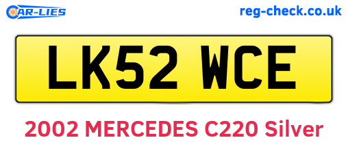 LK52WCE are the vehicle registration plates.