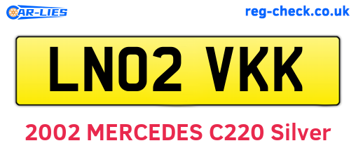LN02VKK are the vehicle registration plates.