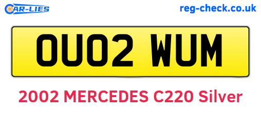 OU02WUM are the vehicle registration plates.