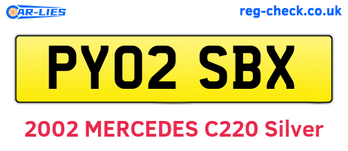PY02SBX are the vehicle registration plates.