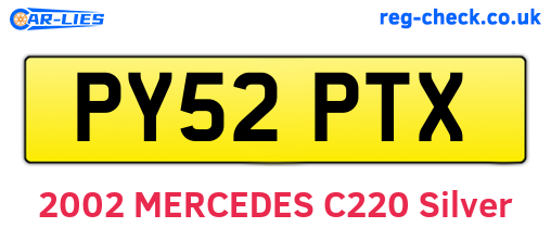 PY52PTX are the vehicle registration plates.