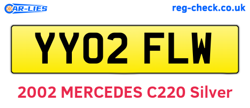 YY02FLW are the vehicle registration plates.