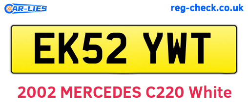 EK52YWT are the vehicle registration plates.
