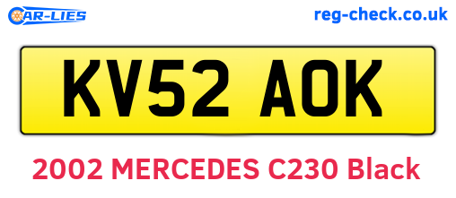 KV52AOK are the vehicle registration plates.