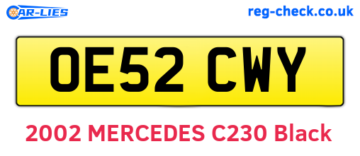 OE52CWY are the vehicle registration plates.
