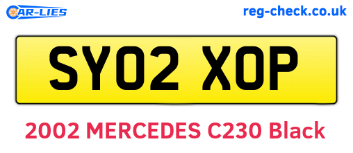SY02XOP are the vehicle registration plates.