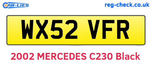 WX52VFR are the vehicle registration plates.