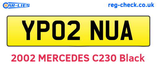 YP02NUA are the vehicle registration plates.