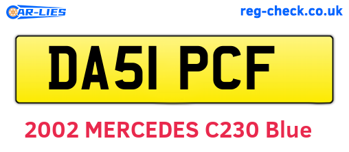 DA51PCF are the vehicle registration plates.