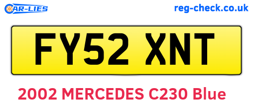 FY52XNT are the vehicle registration plates.