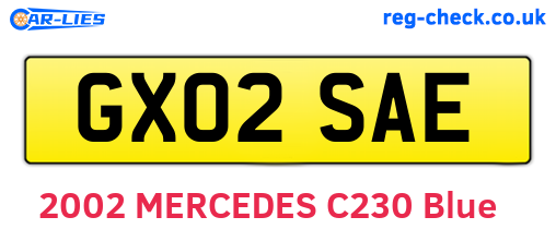GX02SAE are the vehicle registration plates.