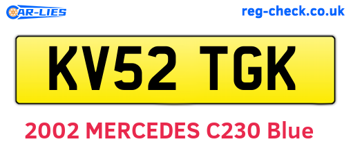 KV52TGK are the vehicle registration plates.