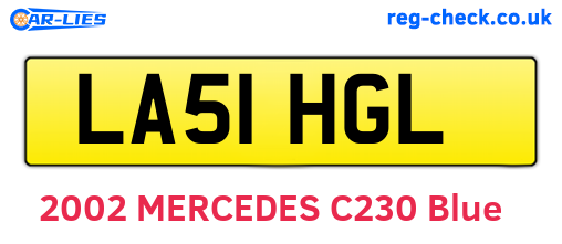 LA51HGL are the vehicle registration plates.