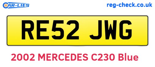 RE52JWG are the vehicle registration plates.