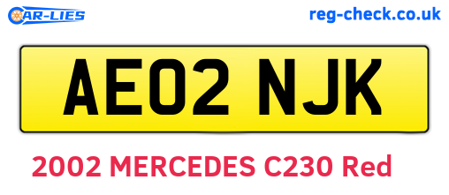 AE02NJK are the vehicle registration plates.