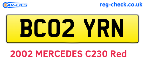 BC02YRN are the vehicle registration plates.