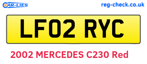 LF02RYC are the vehicle registration plates.