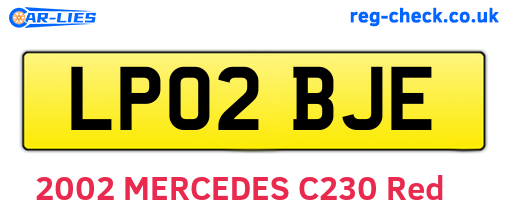 LP02BJE are the vehicle registration plates.