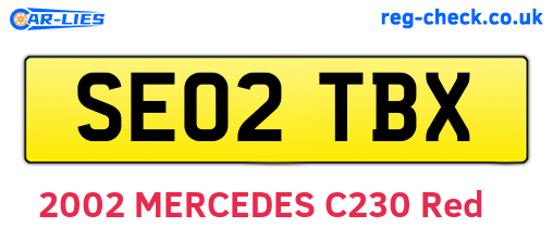 SE02TBX are the vehicle registration plates.