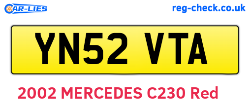 YN52VTA are the vehicle registration plates.