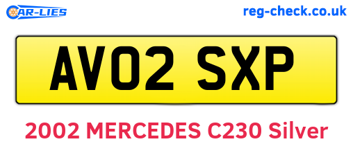 AV02SXP are the vehicle registration plates.