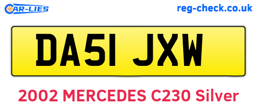 DA51JXW are the vehicle registration plates.