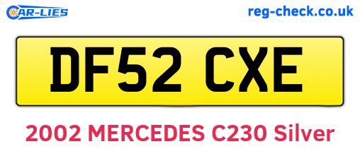 DF52CXE are the vehicle registration plates.