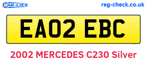 EA02EBC are the vehicle registration plates.