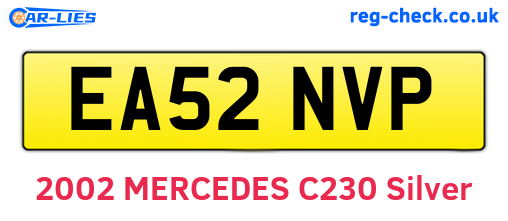 EA52NVP are the vehicle registration plates.