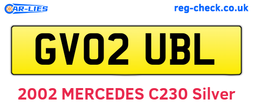 GV02UBL are the vehicle registration plates.