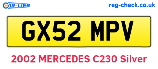 GX52MPV are the vehicle registration plates.