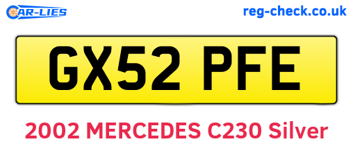 GX52PFE are the vehicle registration plates.