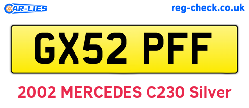 GX52PFF are the vehicle registration plates.