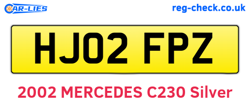 HJ02FPZ are the vehicle registration plates.