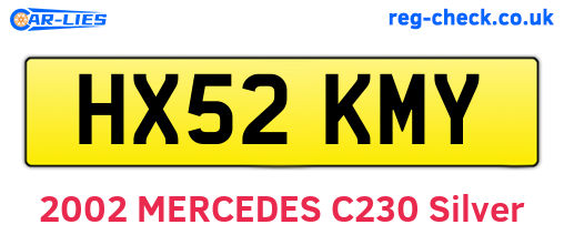 HX52KMY are the vehicle registration plates.