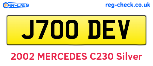 J700DEV are the vehicle registration plates.