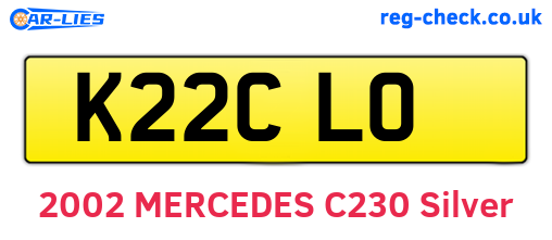 K22CLO are the vehicle registration plates.