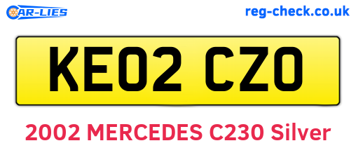 KE02CZO are the vehicle registration plates.