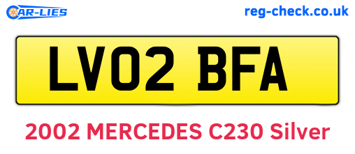 LV02BFA are the vehicle registration plates.