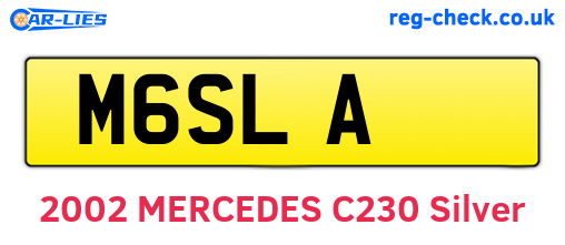 M6SLA are the vehicle registration plates.