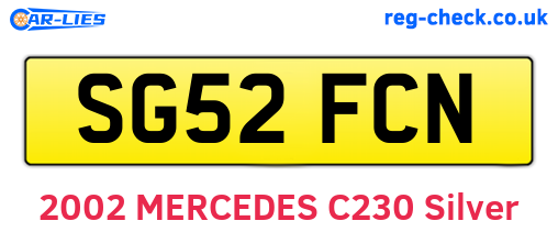 SG52FCN are the vehicle registration plates.