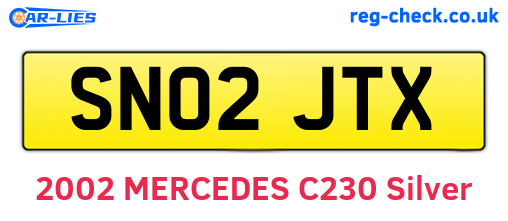SN02JTX are the vehicle registration plates.
