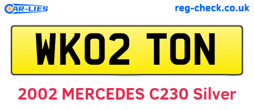 WK02TON are the vehicle registration plates.