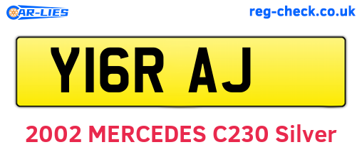 Y16RAJ are the vehicle registration plates.