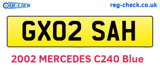 GX02SAH are the vehicle registration plates.