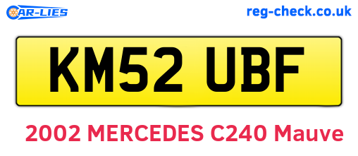 KM52UBF are the vehicle registration plates.