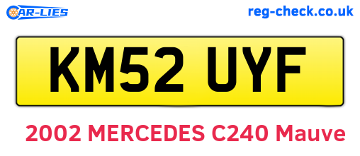 KM52UYF are the vehicle registration plates.