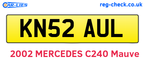 KN52AUL are the vehicle registration plates.